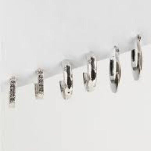 Torrid Pave Rhinestone Hoop Earring Set - New - Picture 2 of 5